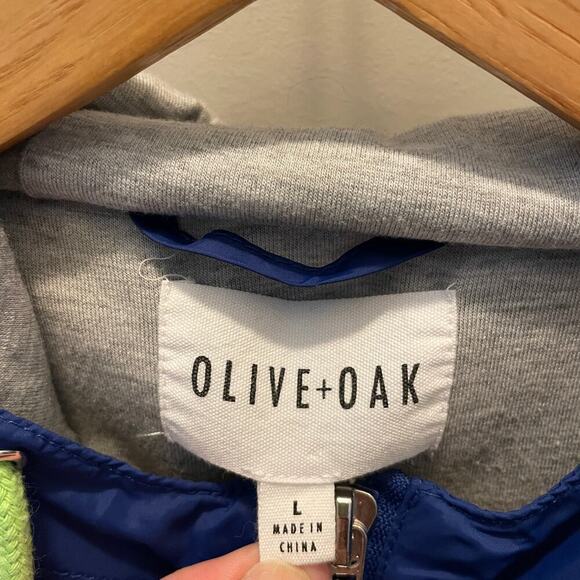 EUC Olive + Oak Women's Lightweight Hooded Windbreaker Jacket – Blue, Size Large - Picture 3 of 8